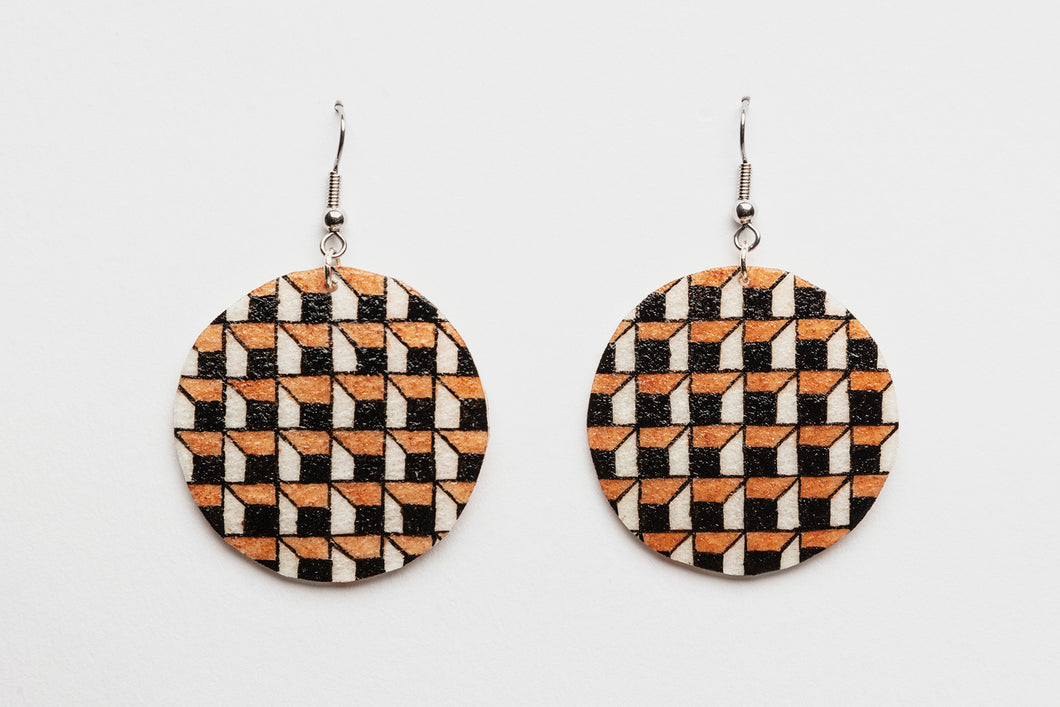 Pottery Design Earrings by Dominic Arquero, Cochiti