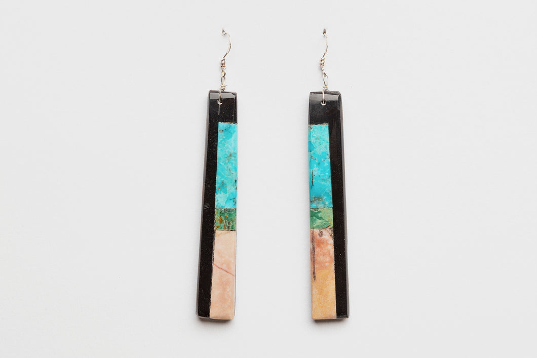 Long Mosaic Slab Earrings, Kewa (Santo Domingo)