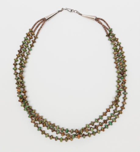 Three Strand Turquoise Nugget Necklace, Kewa (Santo Domingo)