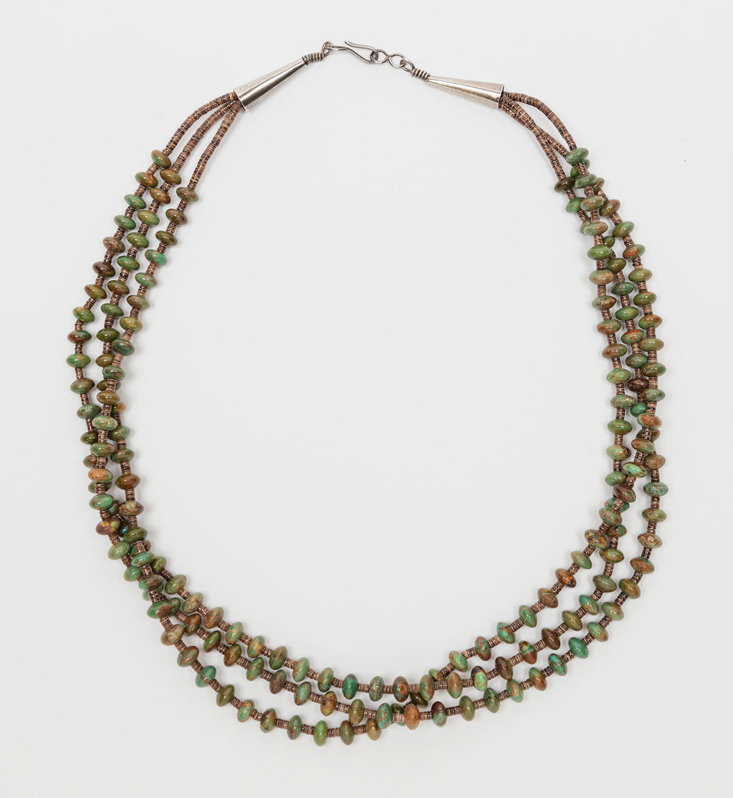 Three Strand Turquoise Nugget Necklace, Kewa (Santo Domingo)