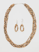 Five Strand Abalone Bead Necklace and Earring Set, Kewa (Santo Domingo)