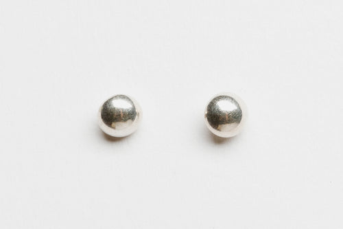 Silver Ball Post Earrings, Navajo