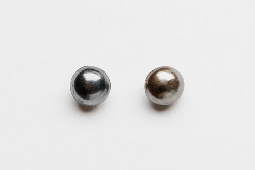 Silver Ball Post Earrings, Navajo