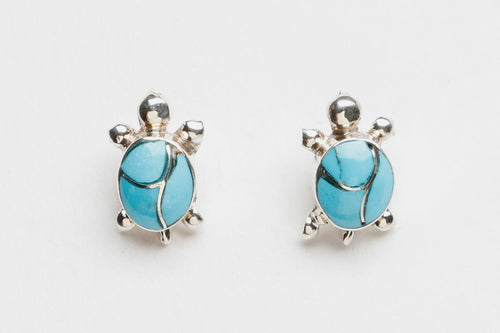 Turtle Post Earrings, Zuni