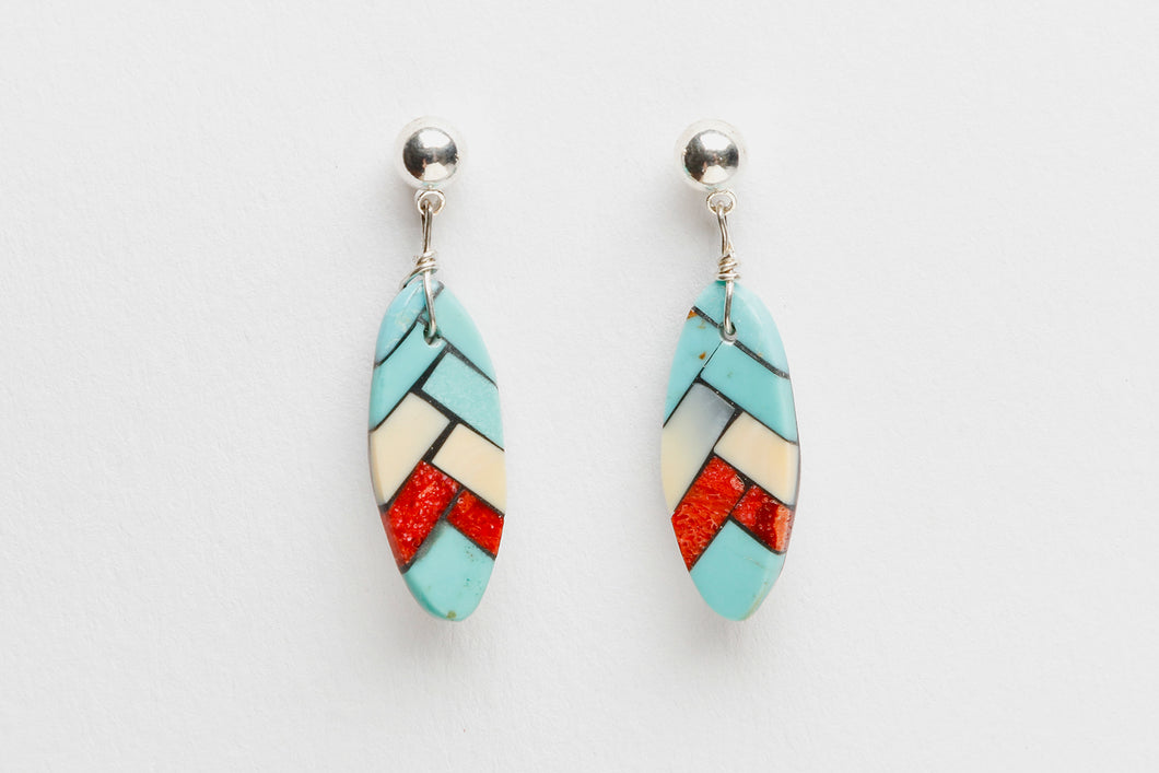 Mosaic Earrings, Santo Domingo Pueblo
