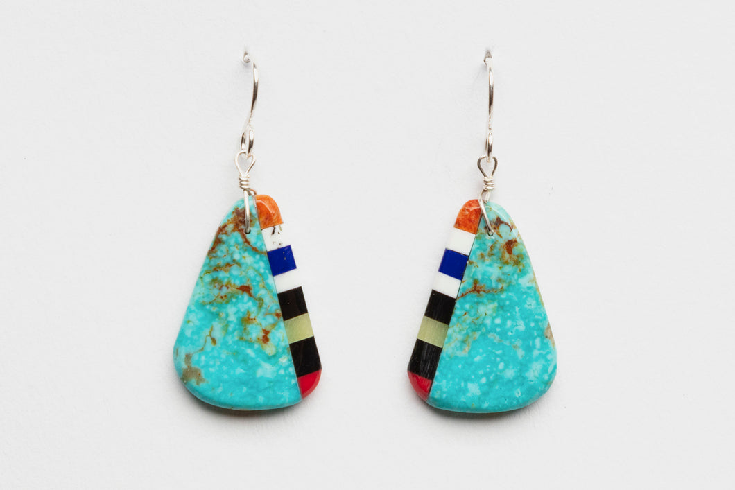 Mosaic Slab Earrings, Santo Domingo Pueblo