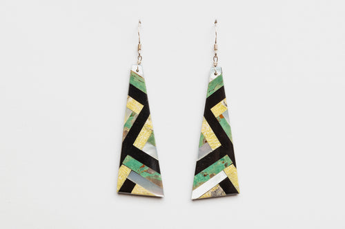 Mosaic Slab Earrings, Santo Domingo Pueblo