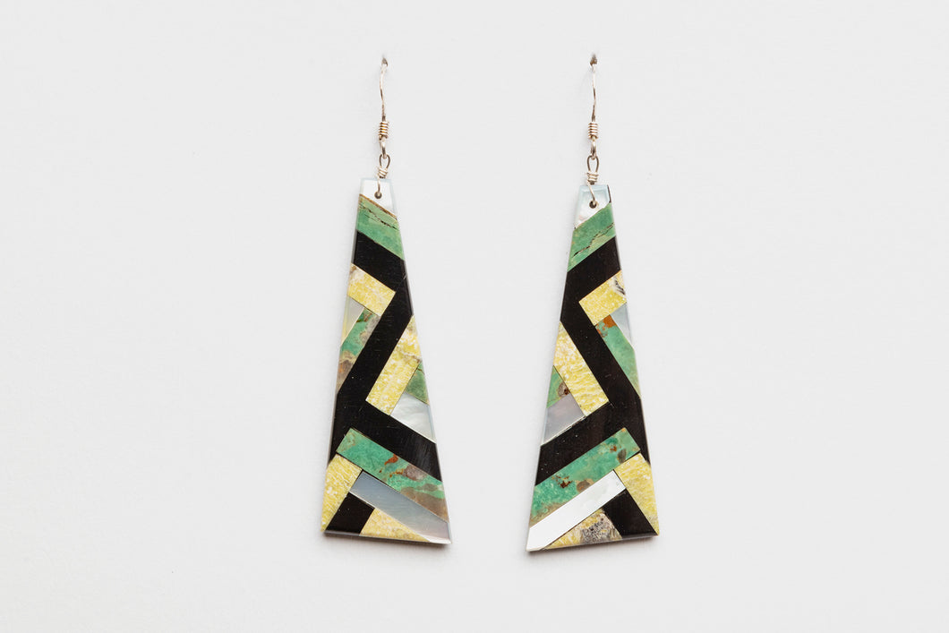 Mosaic Slab Earrings, Santo Domingo Pueblo