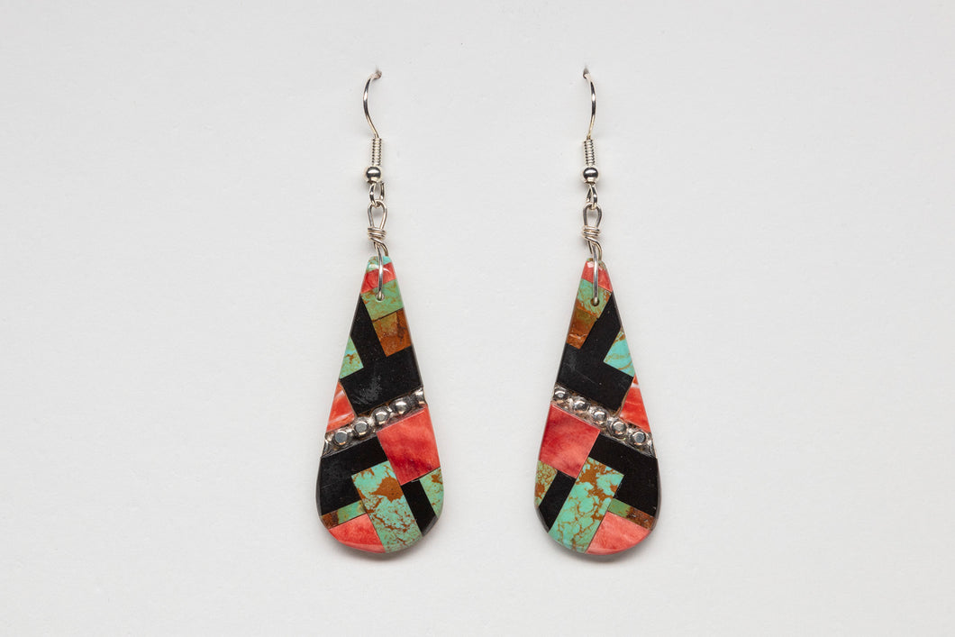 Mosaic Slab Earrings, Santo Domingo Pueblo