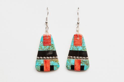 Mosaic Slab Earrings, Santo Domingo Pueblo