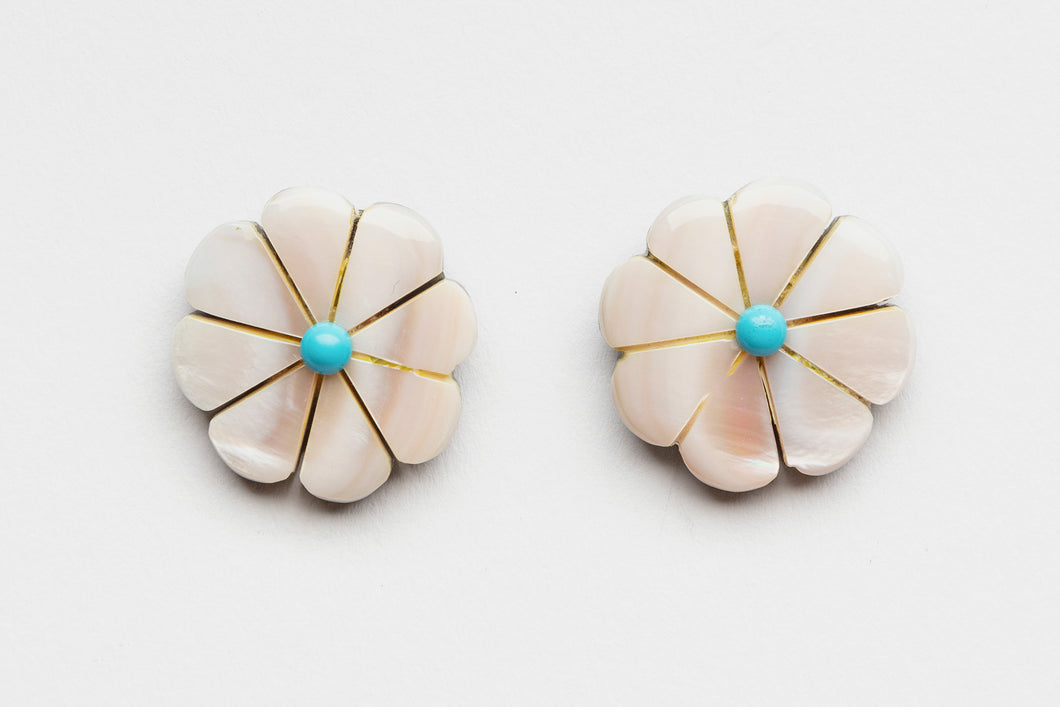 Shell Flower Earrings by Chris Nieto, Santo Domingo Pueblo