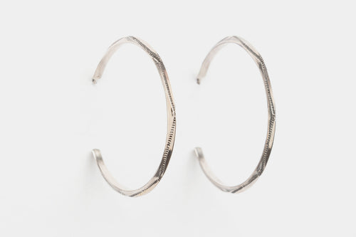 Hand Stamped Hoop Earrings, Navajo