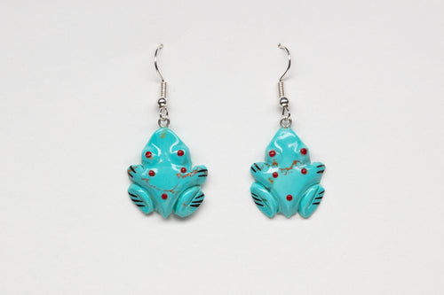 Frog Fetish Earrings by Andrew Quam, Zuni