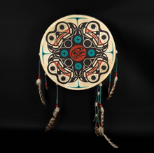 Drum with Frog Crest Design by Ken Mowatt, Gitksan