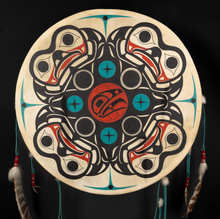 Drum with Frog Crest Design by Ken Mowatt, Gitksan