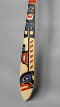 Paddle depicting Killer Whale and Raven by Tim Alfred, Kwakwaka'wakw First Nation