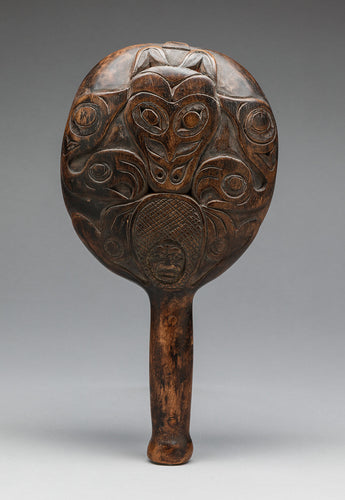 Shamanic Globe Rattle depicting a Wolf by Richard Lavalle
