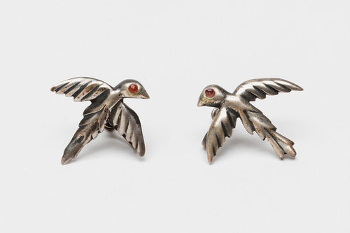 Vintage Screw Back Swallow Earrings, Mexican
