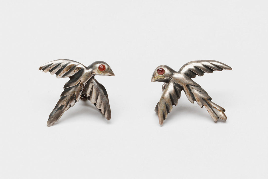 Vintage Screw Back Swallow Earrings, Mexican