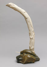 Antler Carving on Base with Narwhale, c. 1990 by Salomonie Joe Pootoogook (b. 1954)