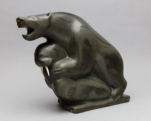 Bear and Walrus, c. 1970 by Simeonie Uppik (b. 1928)