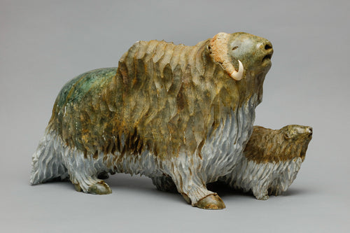 Musk Ox with Calf, c. 1990 by Derrald Taylor