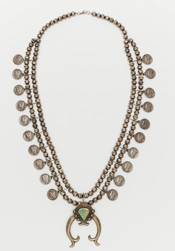 Traditional Dime Squash Blossom Necklace, c. 2000