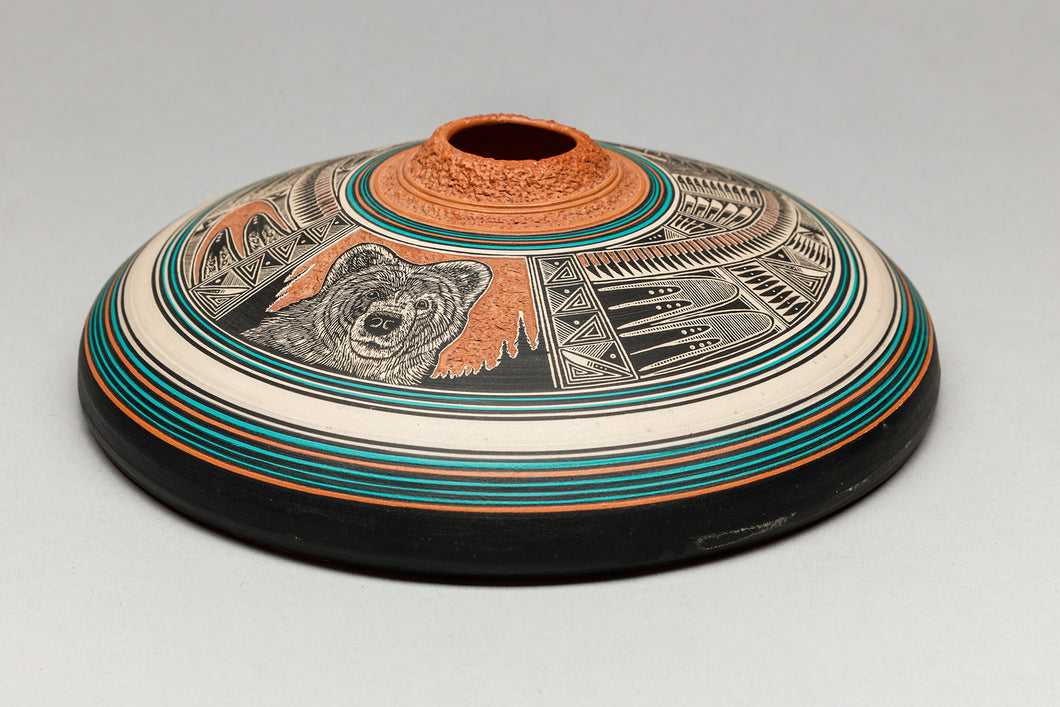 “Missing Home,” Pot with Bear Design by Wallace Nez, Navajo