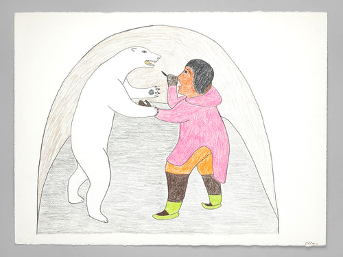 Kiviuk Fighting the Polar Bear by Victoria Mamnguqsualuk, Inuit