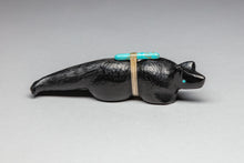 Wolf Fetish with Medicine Bundle by Herbert Halate, Zuni