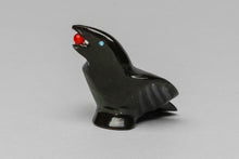 Raven with Berry Fetish Carving by Calvert Bowannie, Zuni