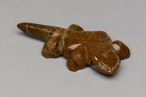 Large Lizard Fetish Carving by Justin Red Elk, Zuni