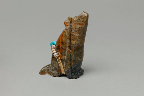 Coyote Fetish with Medicine Bundle by Edwin Begay, Navajo