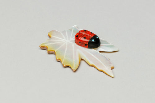 Lady Bug on Leaf Carving by Cheryl Beyuka, Zuni