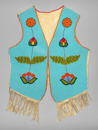 Vintage Flathead Beaded Vest, c. 1920