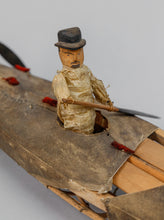 Rare Antique Kayak with Figures, late 19th Century, Aleut