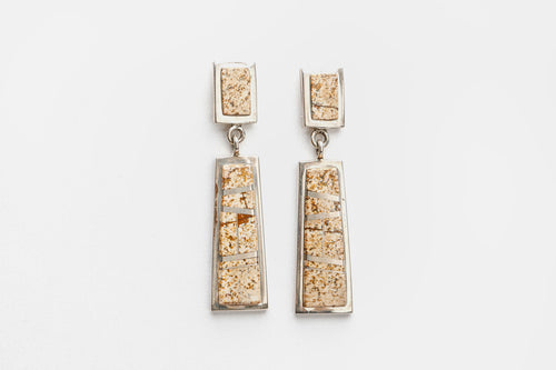 Contemporary Jasper Mosaic Inlay Earrings, Zuni
