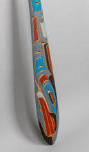 Paddle depicting Dolphin Being Attacked by Sea Lion by Trevor Hunt, Kwakwaka'wakw