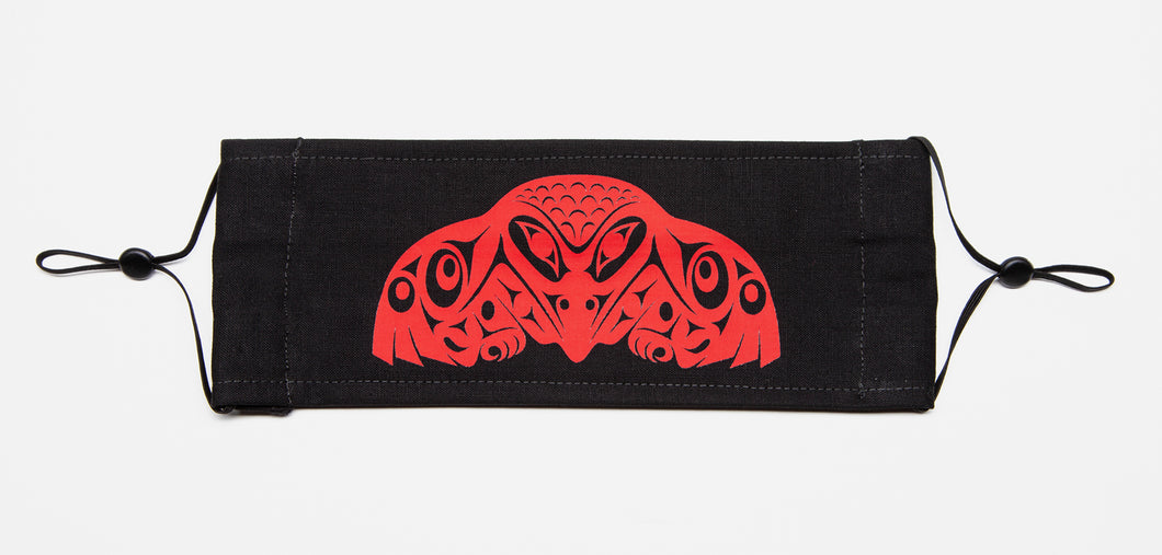 SOLD OUT: Face Mask with Northwest Coast Raven Design by Ruth Wilbur Peterson