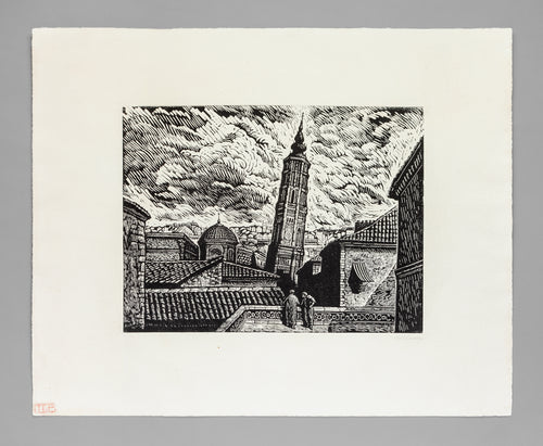 Vista de Zaragoza, 1953 by Leopoldo Mendez (1902-1969)