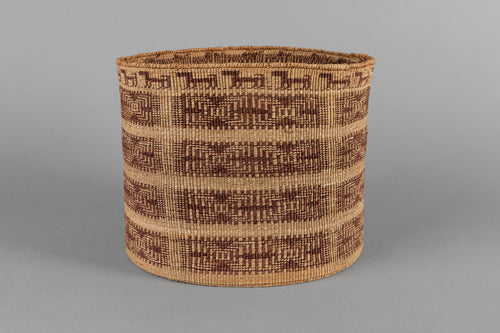 Fine Twined Twana Basket with Skokomish Dogs