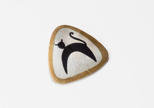 Vintage Brooch with Cat Design by Stella Popowski (1931-2008), Mexico