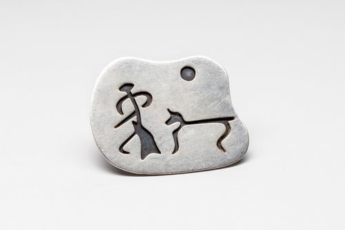 Vintage Brooch with Bull Fighter Design by Miguel Garcia Martinez, Mexico