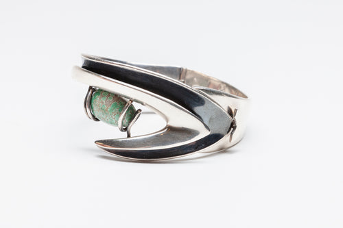 Modernist Hinged Bracelet in Boomerang Design by Sigi Piñeda, Mexico