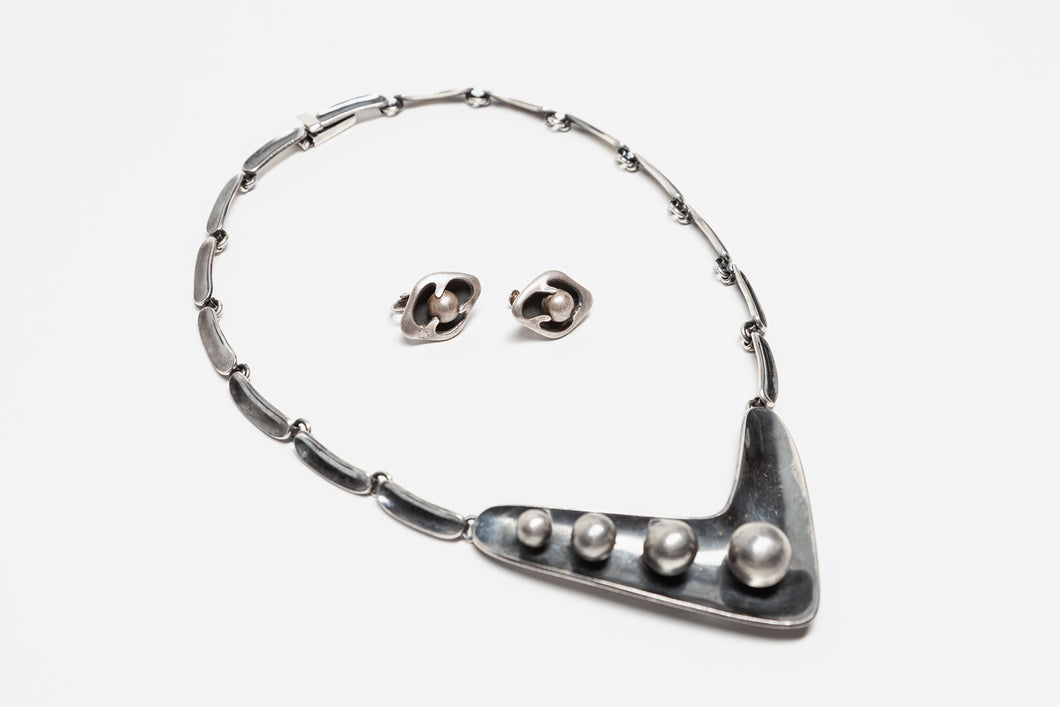 Modernist Collar and Earrings by Sigi Piñeda, Mexico