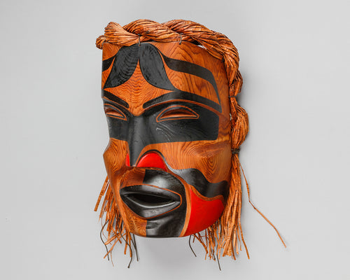 Portrait Mask depicting Warrior, 1995 by Francis Mark, Nuu-Chah-Nulth