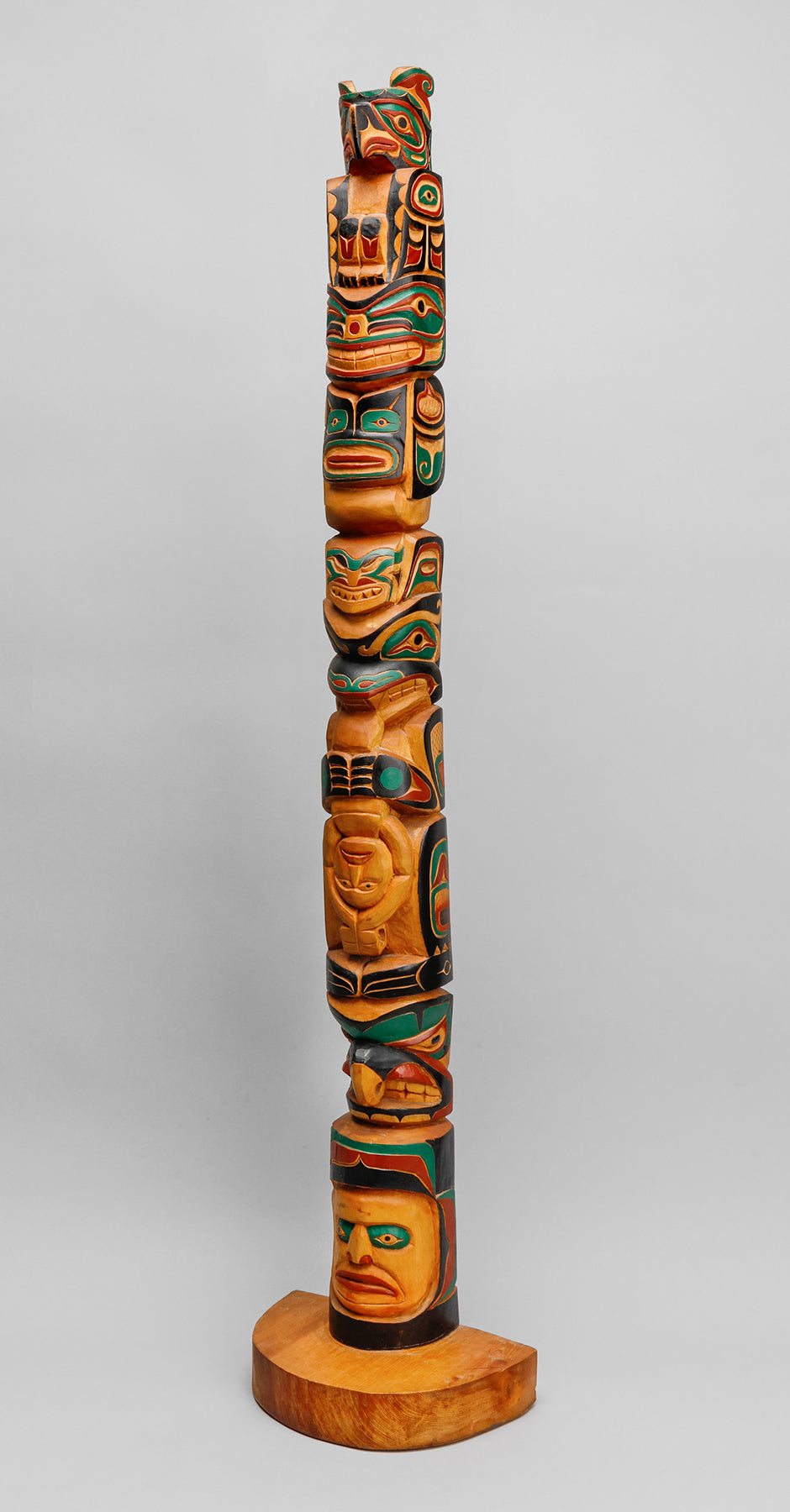 Model Totem Pole, 1979 by Harry Schooner, Bella Coola First Nation