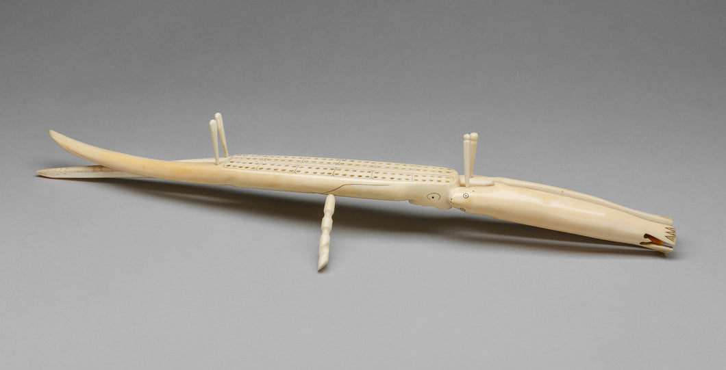 Rare Cribbage Board with Multiple Figures, c. 1960, Yup'ik