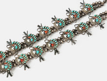 Vintage Zuni Child's Squash Blossom Necklace and Earrings, c. 1940
