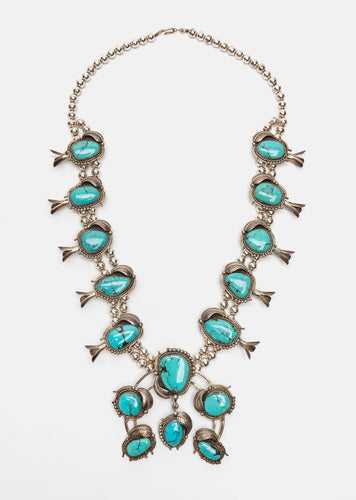Navajo Squash Blossom of Sleeping Beauty Turquoise, c. 1970